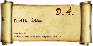 Dudik Ádám névjegykártya